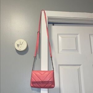 Pink Quilted Crossbody Bag